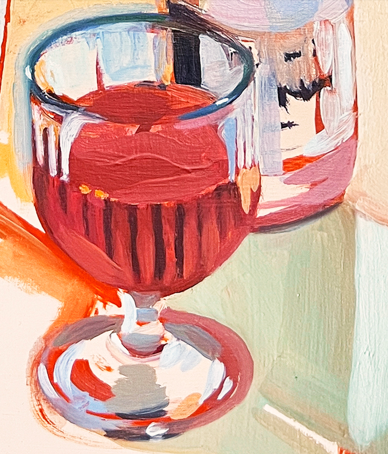 "Olivia's House" Wine and Flowers in NYC Signed Giclee Print