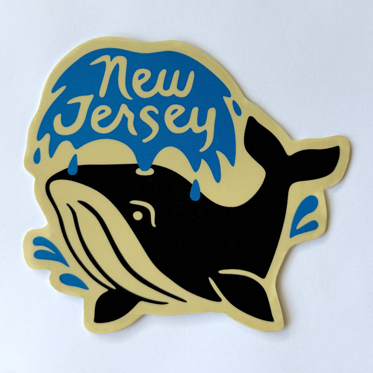 New Jersey Whale Vinyl Bumper Sticker