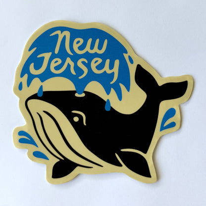 New Jersey Whale Vinyl Bumper Sticker