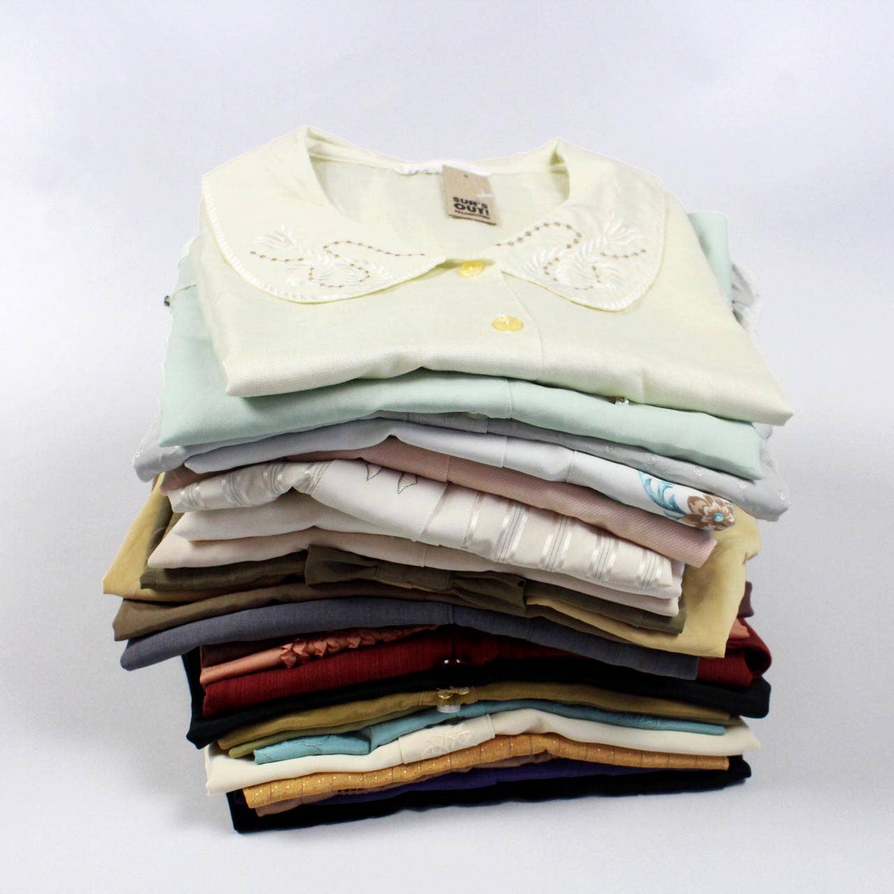 Upcycled Cropped Button-Up Blouse