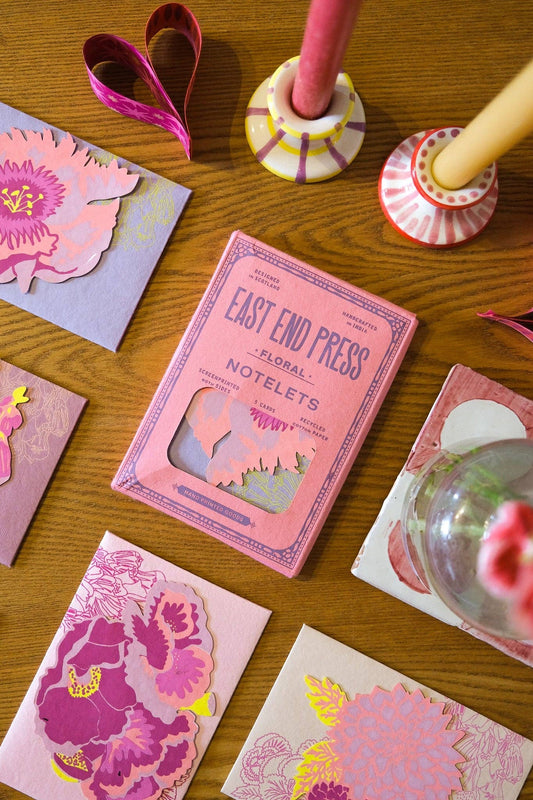 Floral Screen Printed Notecard Set