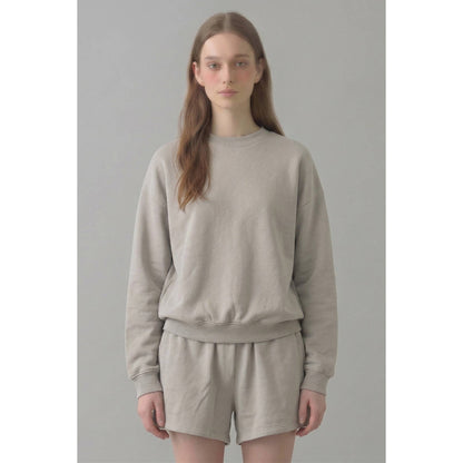 Cropped Cotton Terry Crewneck Sweatshirt