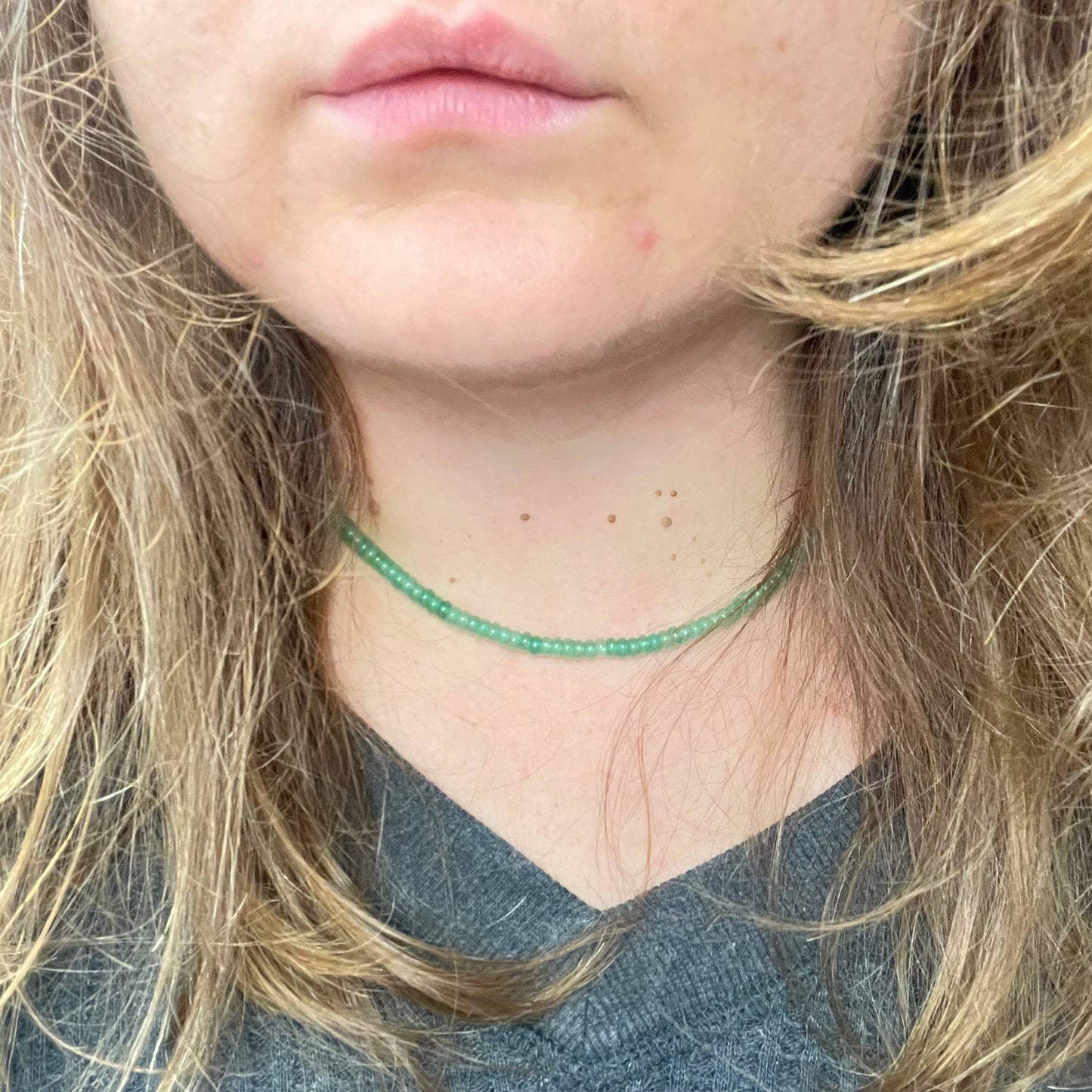 Green Aventurine Beaded Gemstone Necklace