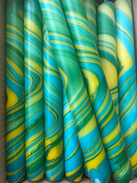 Marbled Dip Dye Taper Candles Paraffin Wax