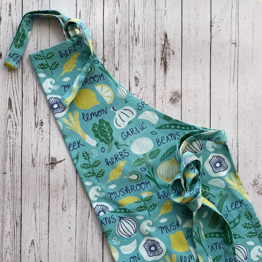 Onion Print Cotton Dijon Apron