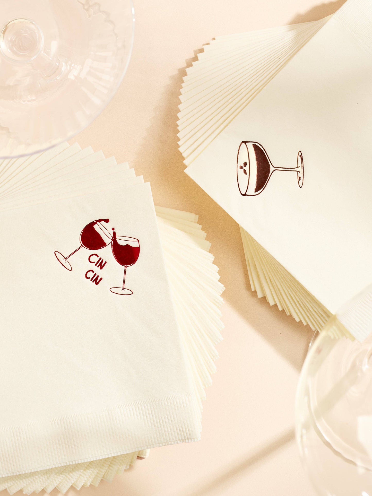 Espresso Martini Paper Beverage Napkins | Set of 20 Cream Cocktail Napkins