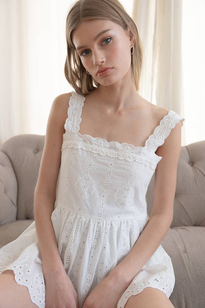 Eyelet Lace Peplum Cami Top