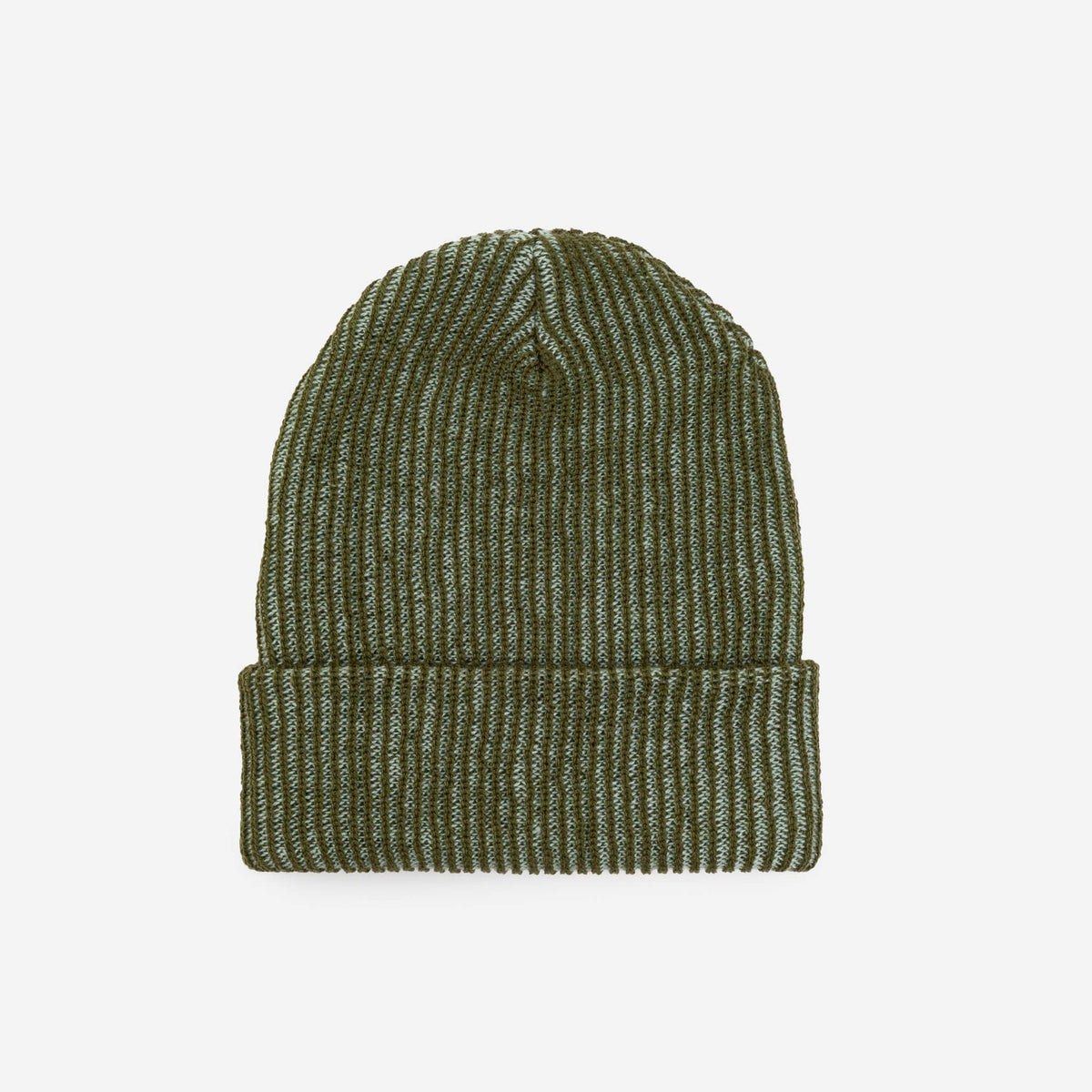 Two-Tone Rib Knit Beanie Unisex One Size