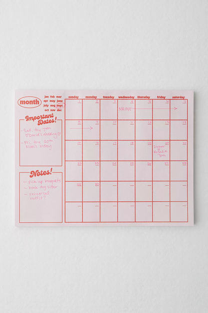 Monthly Notepad