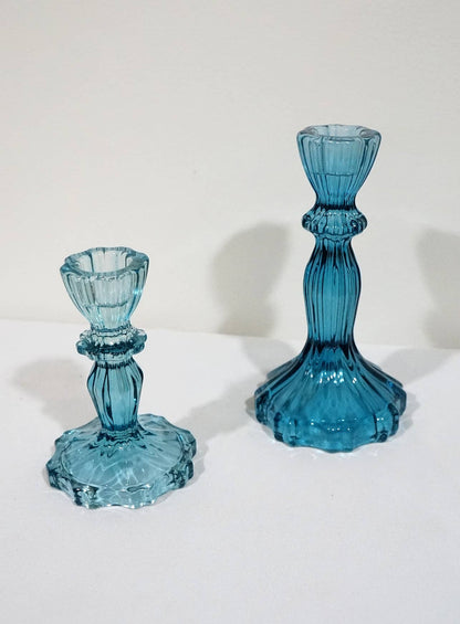 Glass Candlestick Holder, Taper Candle Stand