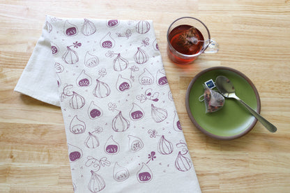 Fig, Handprinted Cotton Kitchen Towel