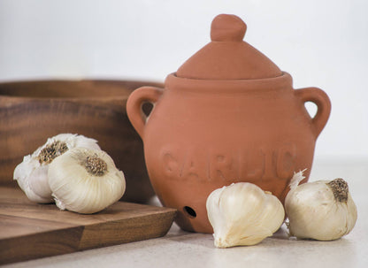 Ceramic Garlic Keeper Stoneware Garlic Storage Pot
