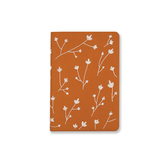 Brown Floral Embroidered Journal Notebook
