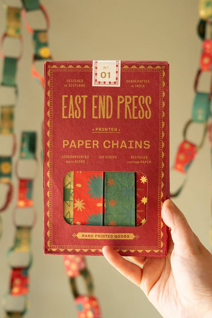 Festive Paper Chain Kit 160 Strips Recycled Paper
