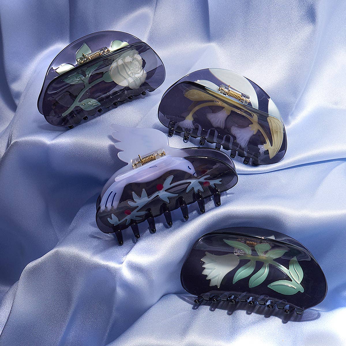 Blue Rose Hair Claw