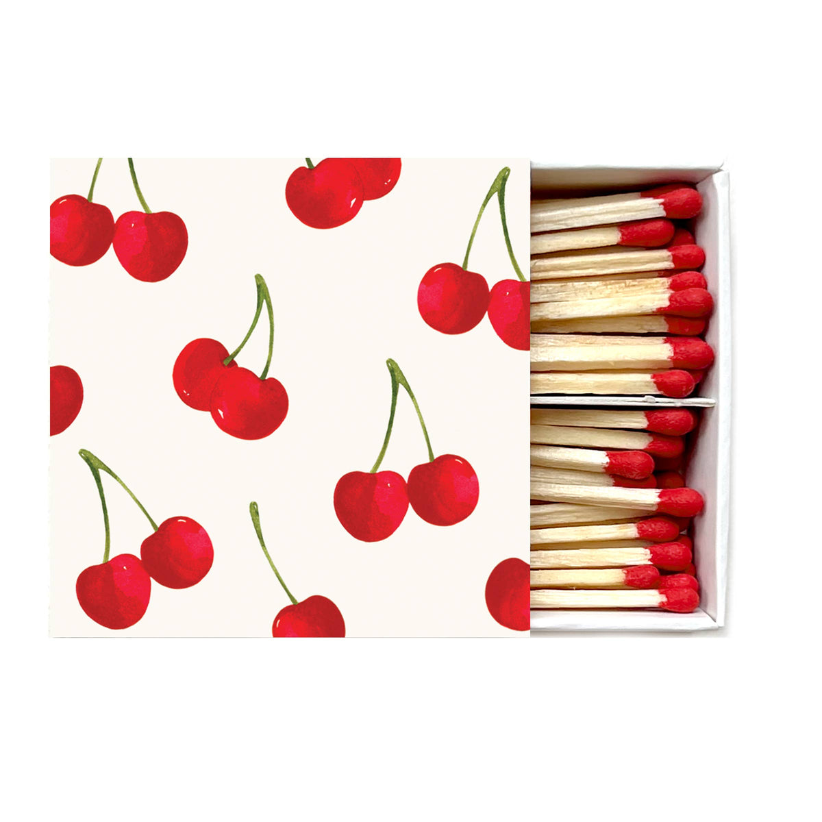 Cherries Hand-Painted Watercolor Matches