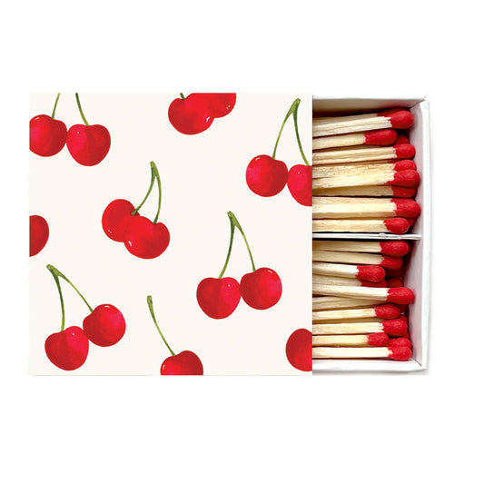 Cherries Hand-Painted Watercolor Matches