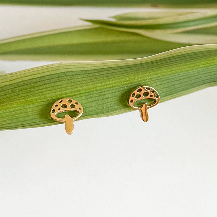 Cute Cartoon Mushroom Stud Earrings