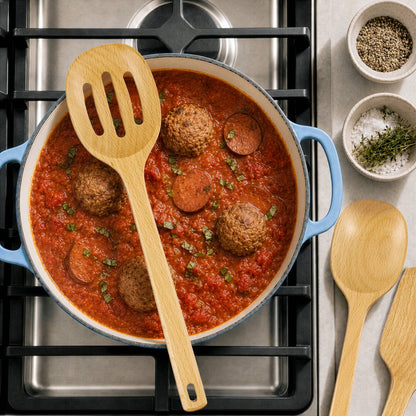 Beech Wood Cooking Utensils Set for Nonstick Pans