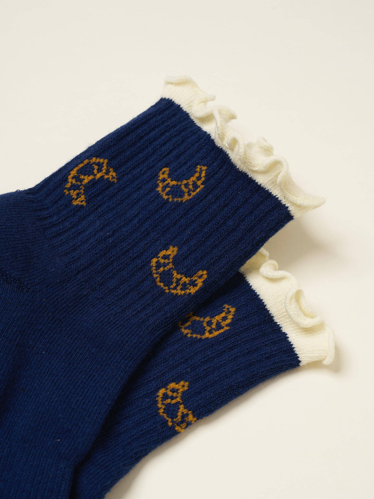 Croissant Ruffle Grip Socks Organic Cotton
