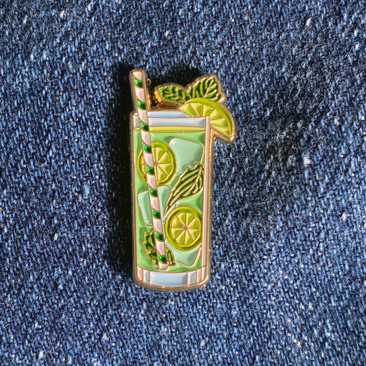 Tiny Mojito Cocktail Enamel Lapel Pin