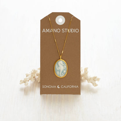 Seahorse Vintage Cameo Necklace