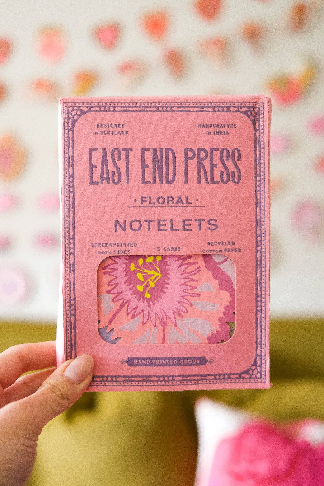 Floral Screen Printed Notecard Set