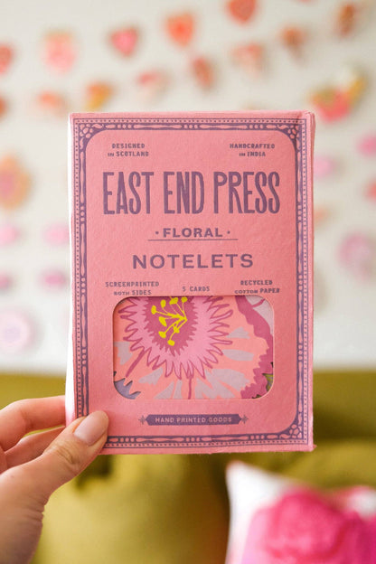 Floral Screen Printed Notecard Set