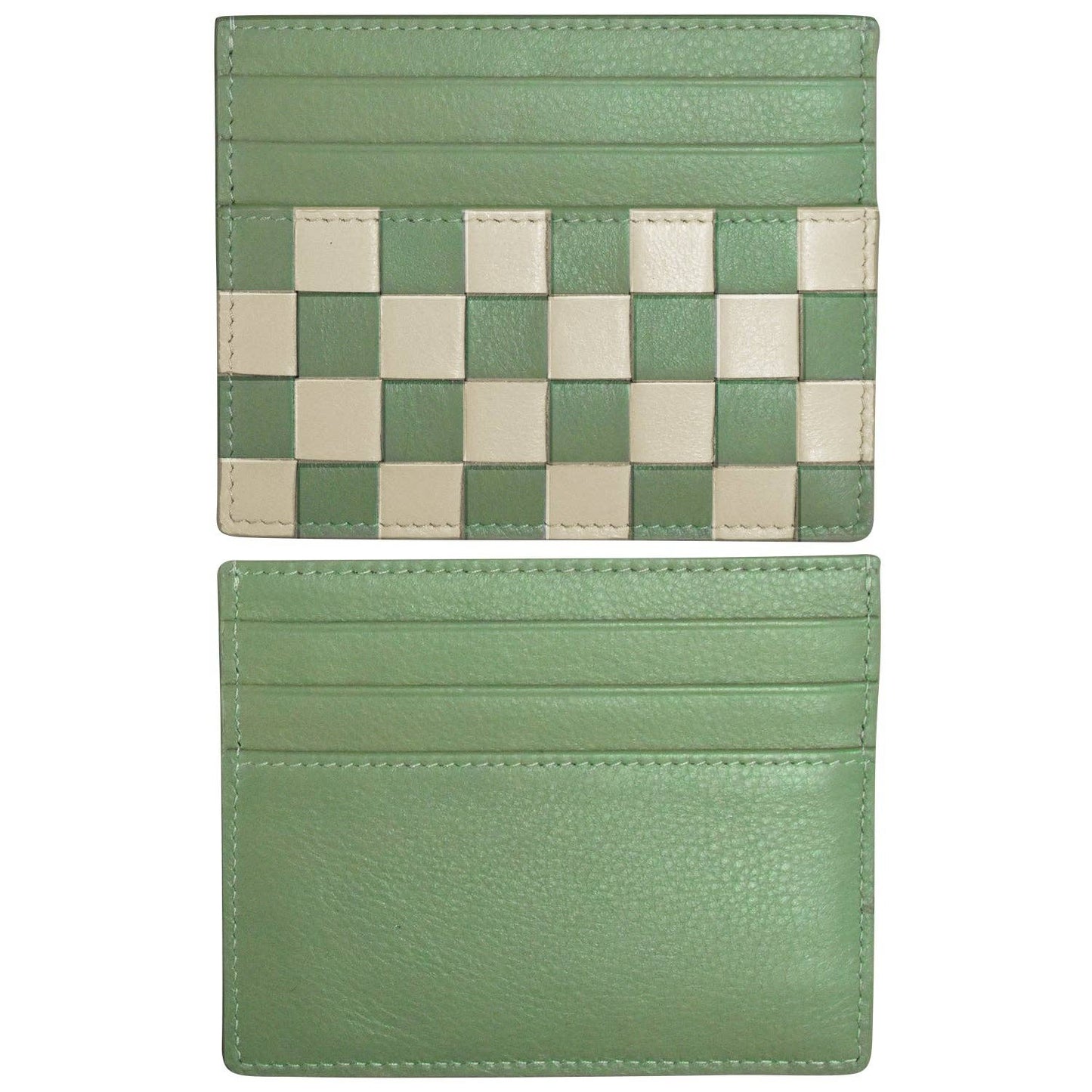 Leather Checkerboard Card Case