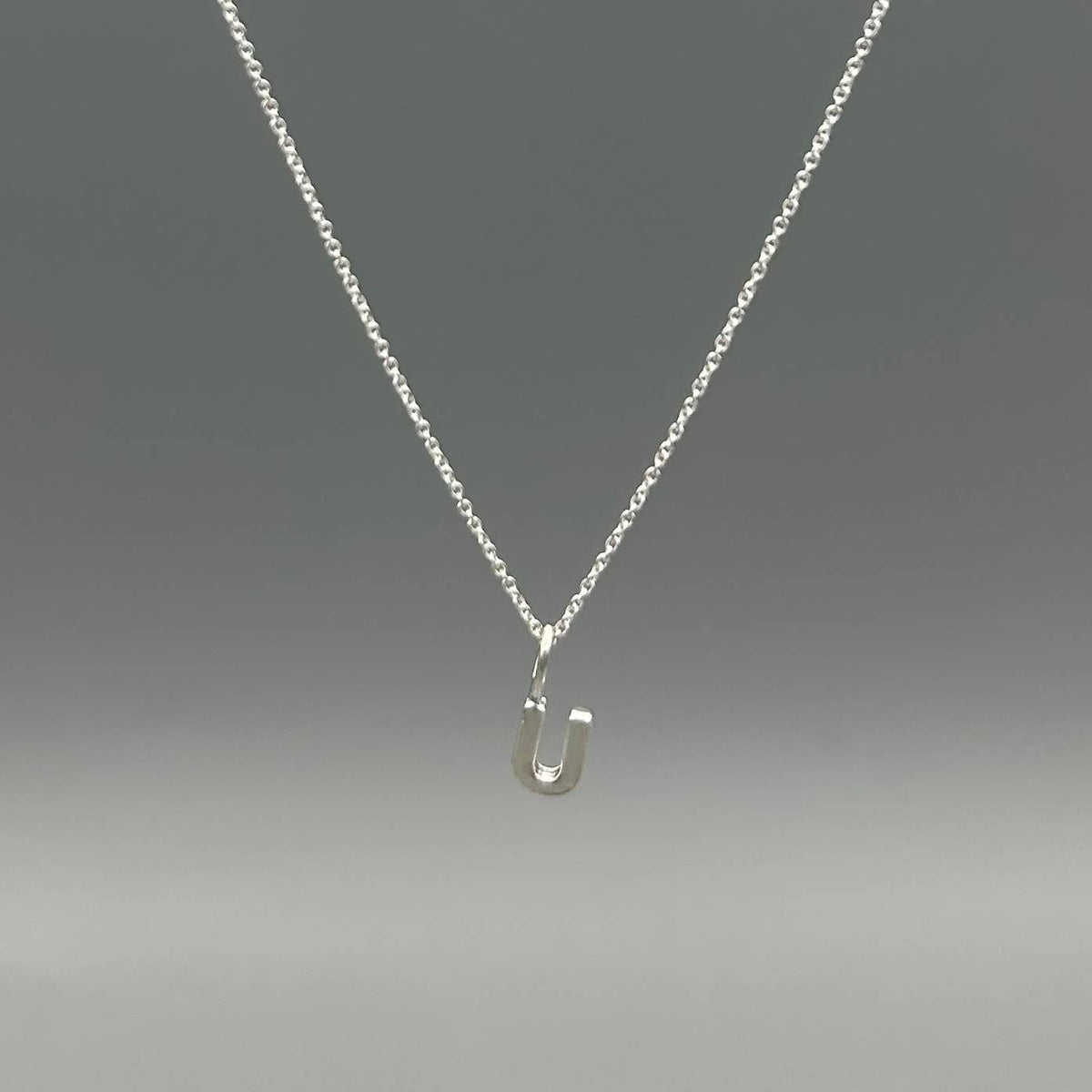 Sterling Silver Block-Letter Initial Necklace