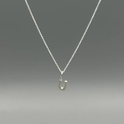 Sterling Silver Block-Letter Initial Necklace