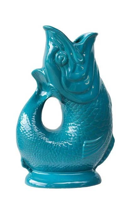 Teal Gluggle Jug