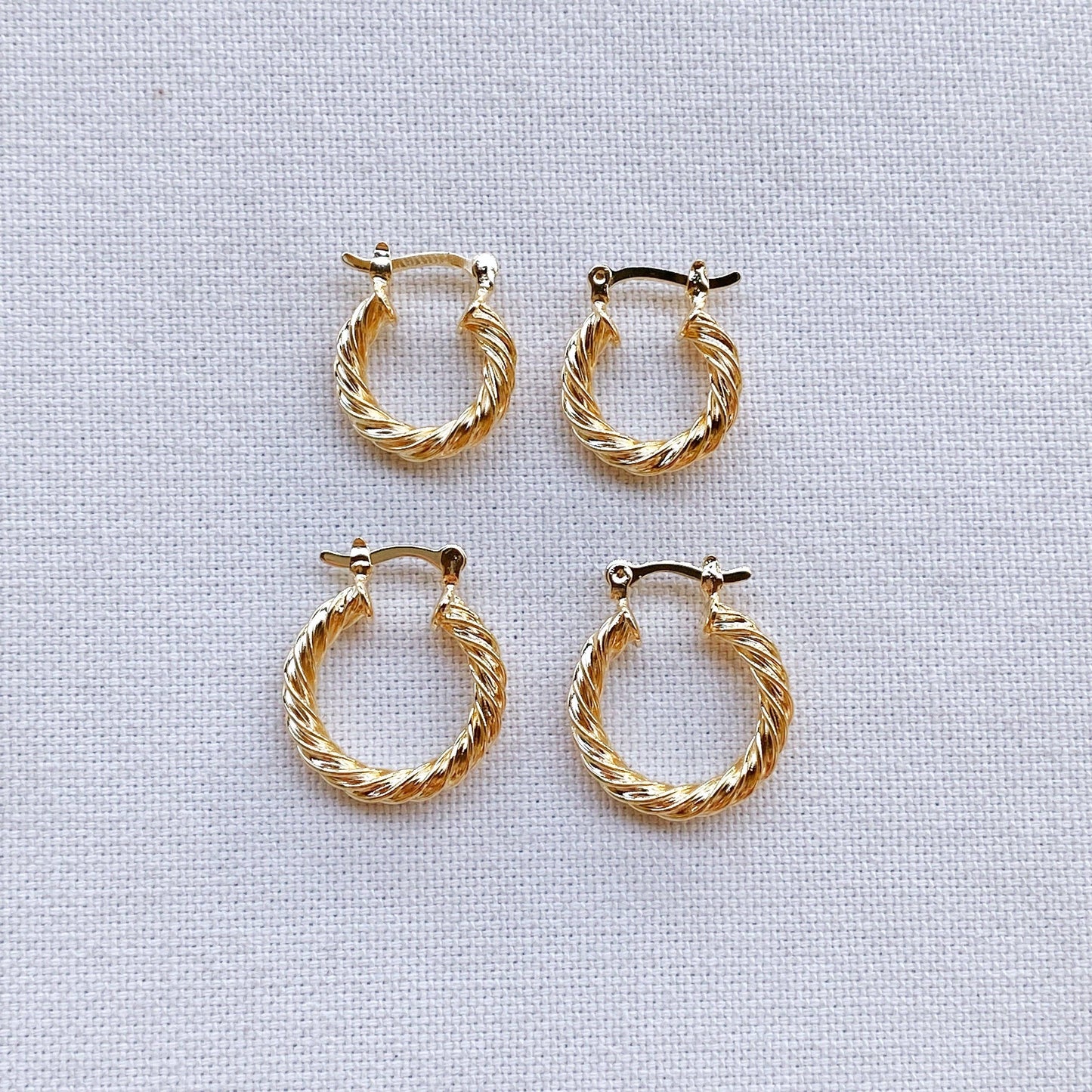 Chunky Twisted 18k Gold Filled Hoop Earrings