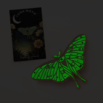 Luna Moth Glow in Dark Hard Enamel Pin