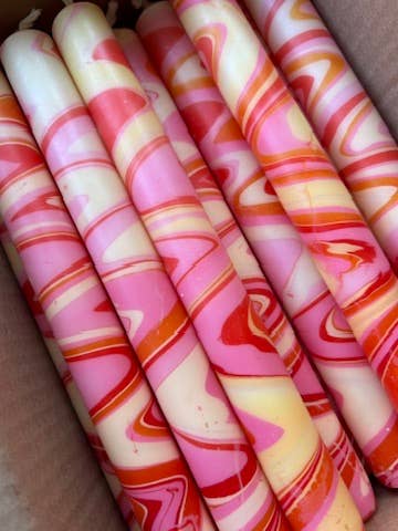 Marbled Dip Dye Taper Candles Paraffin Wax