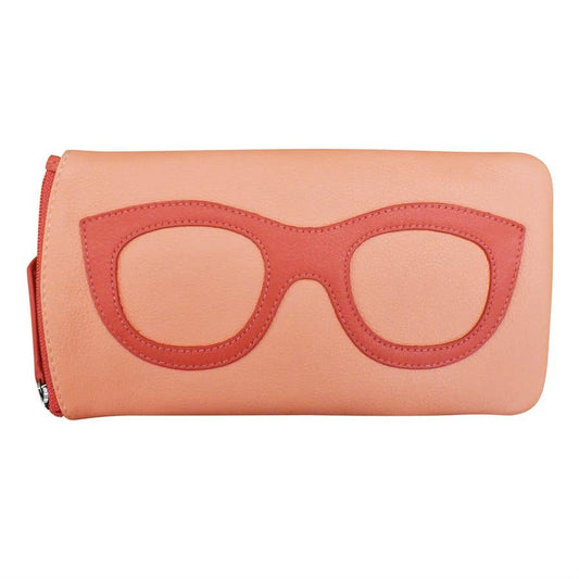 Leather Eyeglass Case with Eyeglass Graphic