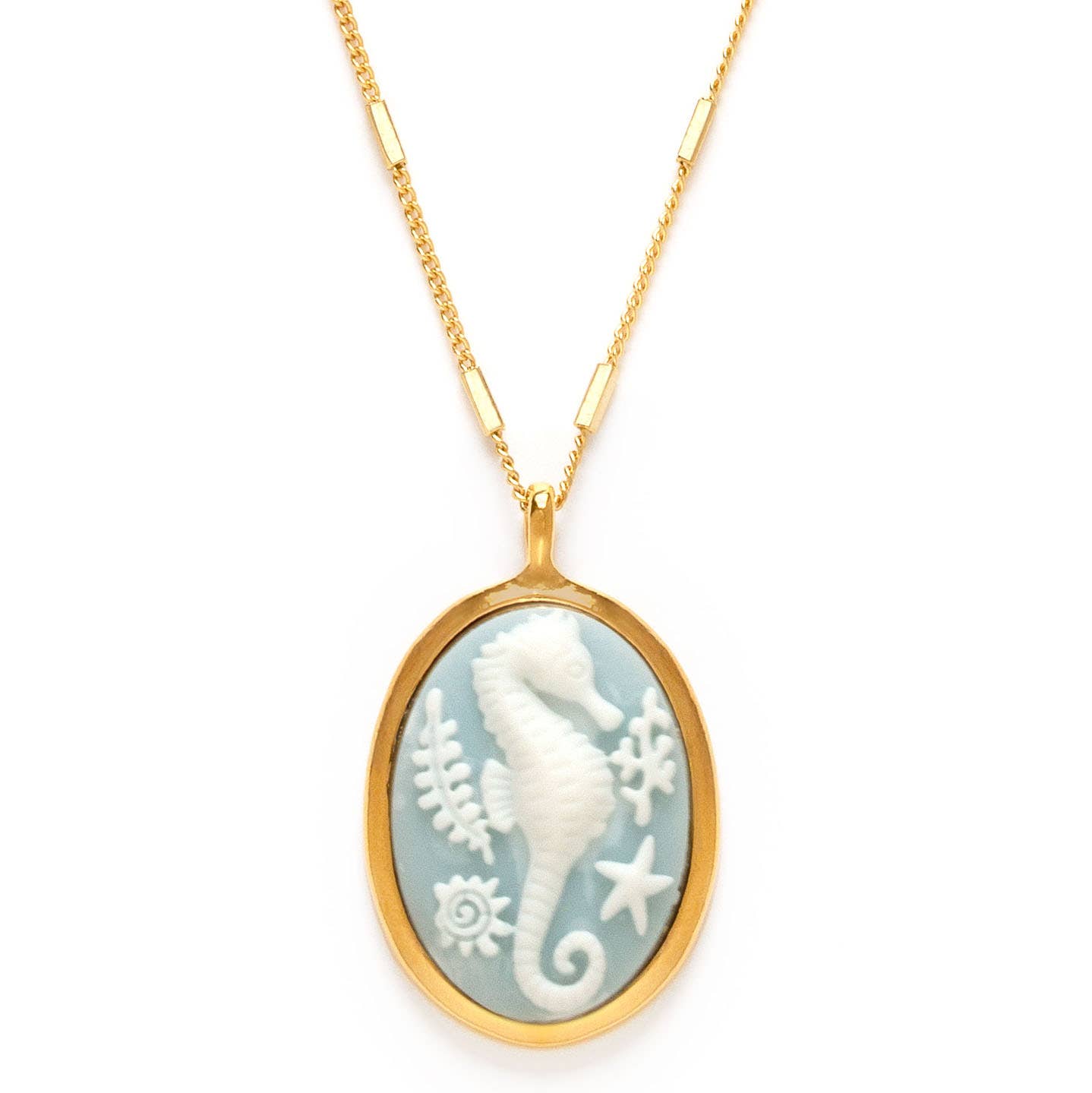 Seahorse Vintage Cameo Necklace