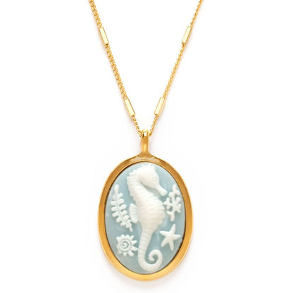 Seahorse Vintage Cameo Necklace