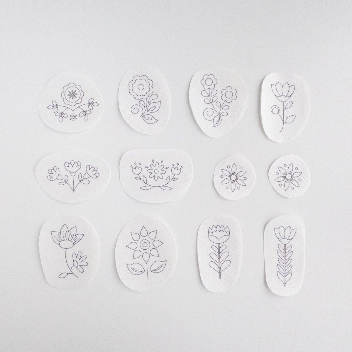 Folk Flowers Stick and Stitch Embroidery Designs