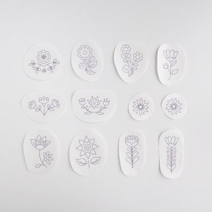 Folk Flowers Stick and Stitch Embroidery Designs