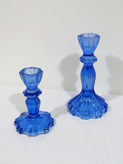 Glass Candlestick Holder, Taper Candle Stand