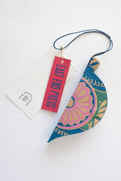 Blue Bauble Honeycomb Paper Ornament