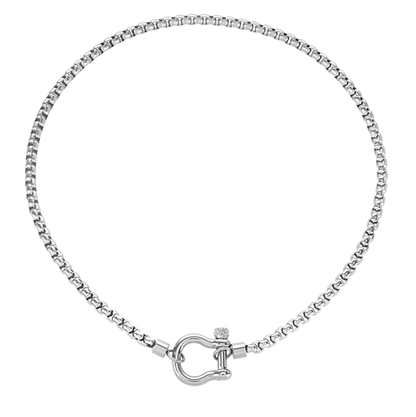 Carabiner horse Bit- Charm-Wheat Chain Stainless Necklace