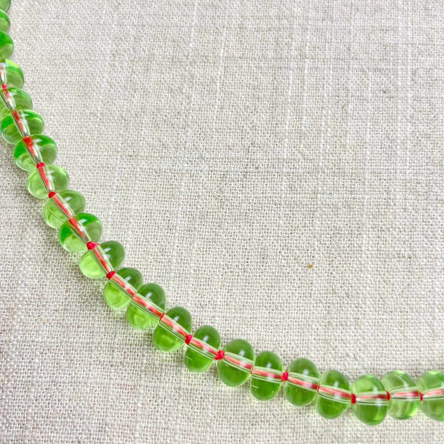 Mint Green Glass Hand-knotted Beaded Necklace