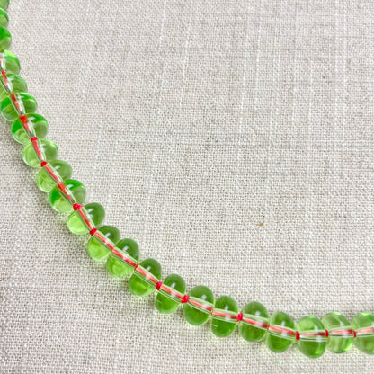 Mint Green Glass Hand-knotted Beaded Necklace
