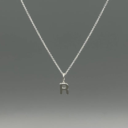 Sterling Silver Block-Letter Initial Necklace