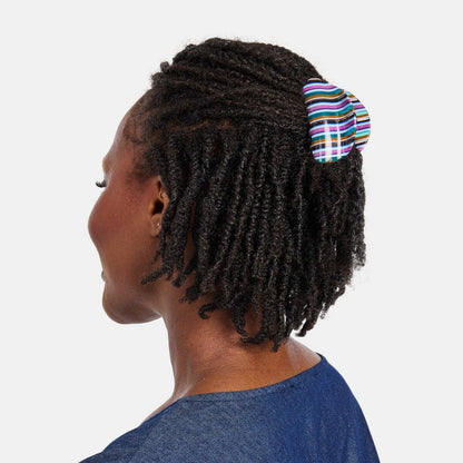Juno Hair Claw in Multicolor Stripe