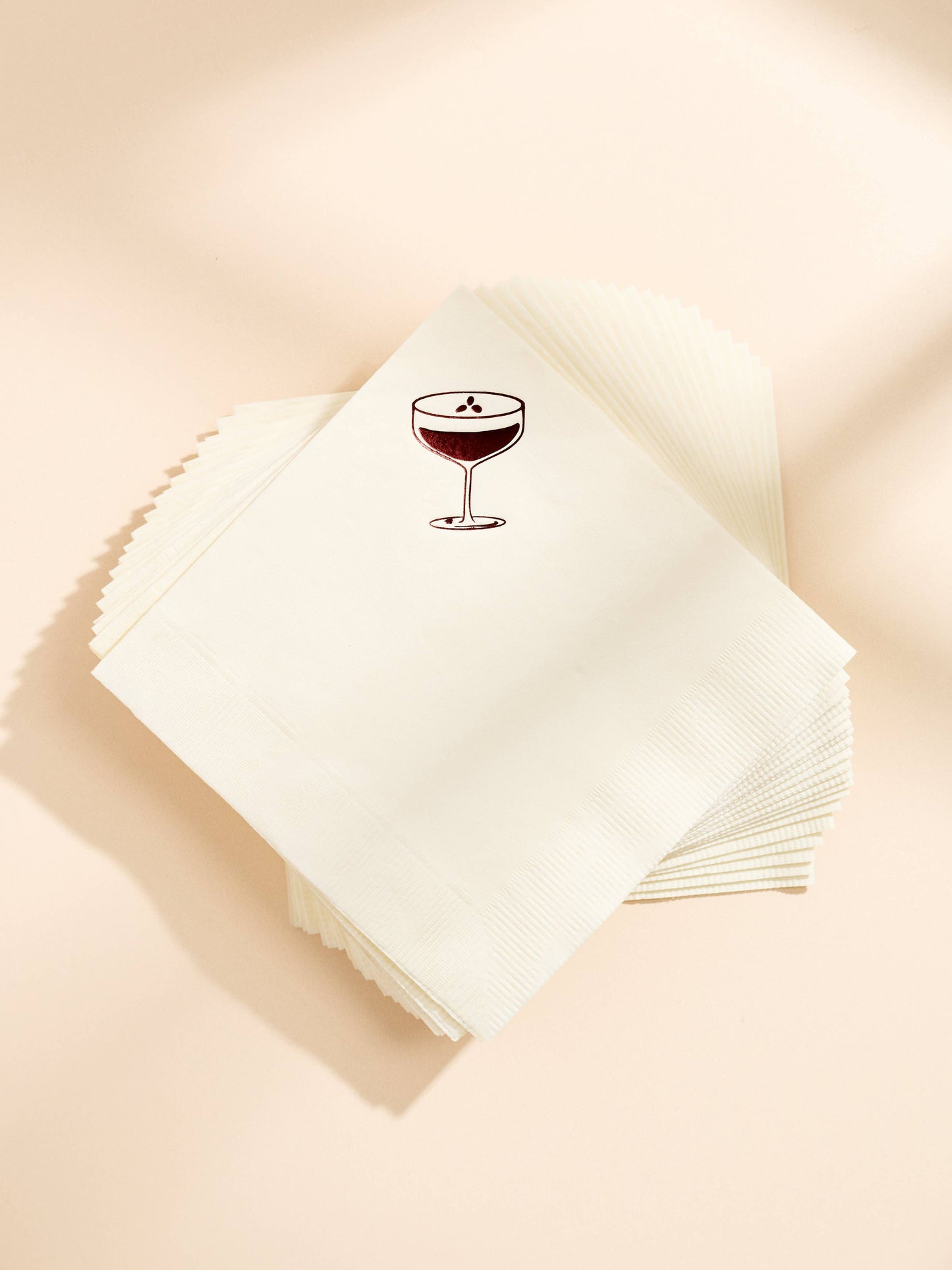 Espresso Martini Paper Beverage Napkins | Set of 20 Cream Cocktail Napkins