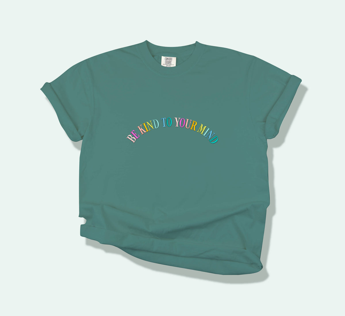 Custom Rainbow Embroidered Wording Tee