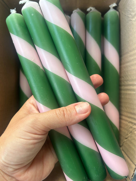 Twist Stripe Taper Candles